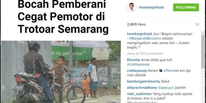 Bocah Pemberani Cegat Pemotor, Walikota Semarang: Jos!