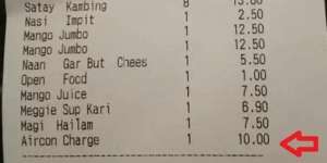 Digetok Restoran, Ada Tagihan Biaya AC di Bon Makan