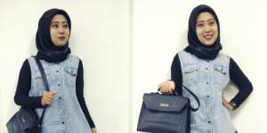 #HOTD: Rompi Denim Temani Akhir Pekan Yayuk Kustriana