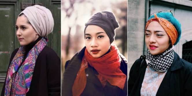 Intip Gaya Hijaber Padukan Turban dengan Syawl