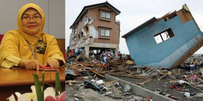 Masya Allah, Doktor Berhijab Malang `Lawan` Gempa dengan Bambu