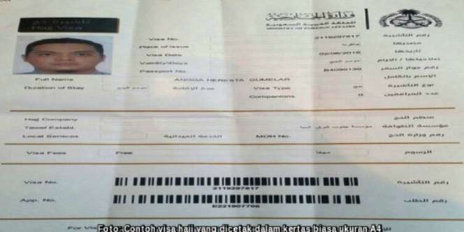 Visa Haji Jemaah RI Dicetak di Kertas Biasa