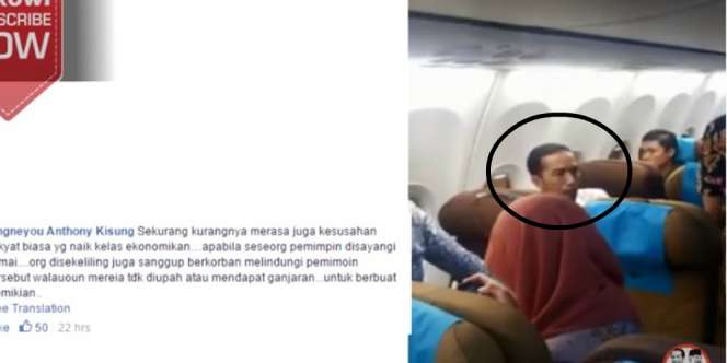 Jokowi Naik Pesawat Ekonomi Banjir Pujian Warga Malaysia