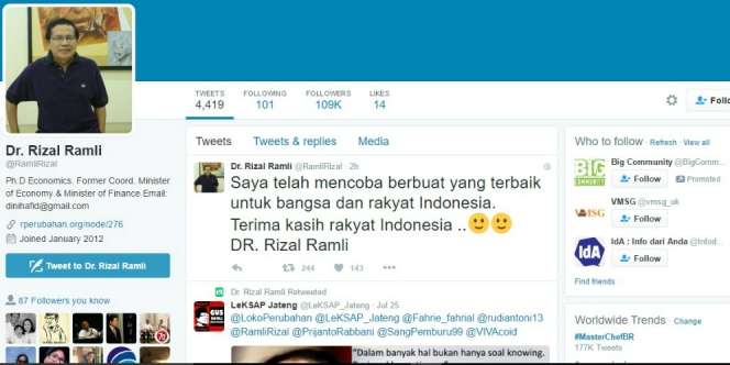 Reshuffle Kabinet, Menteri Dicopot Ramai `Pamitan` di Sosmed