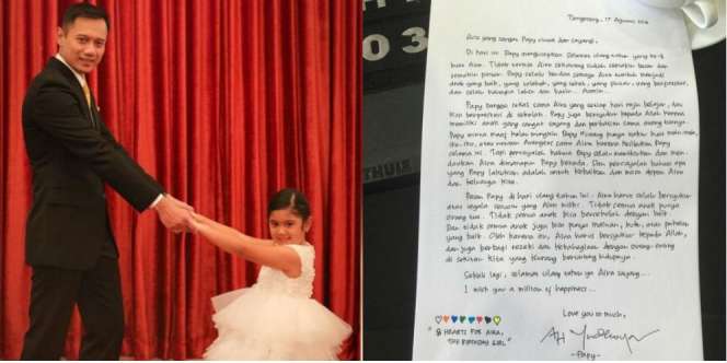 Surat Mengharukan Agus Harimurti Yudhoyono kepada Sang Anak