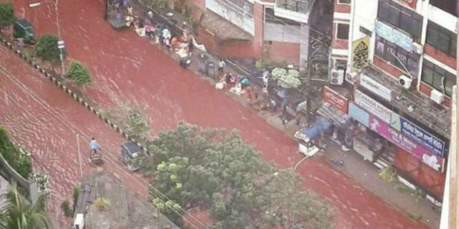 Geger, Kota Ini Mendadak Dilanda Banjir Darah