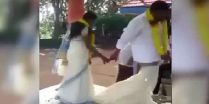 Momen Memalukan Sarung Pengantin Pria Melorot Saat Pernikahan