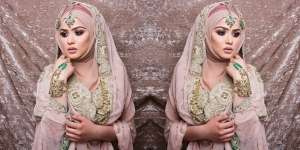 9 Inspirasi Gaun Pengantin Hijab Menawan