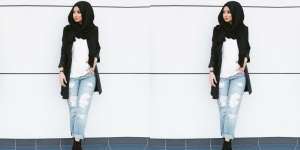 Inspirasi Pemakaian Ripped Jeans buat Hijabers
