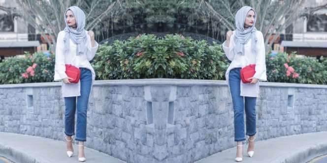 Farheen Naqi: Paduan Kombo Kemeja Putih-Celana Denim