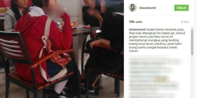 Reaksi Kang Emil Lihat Foto Siswi SMP Merokok
