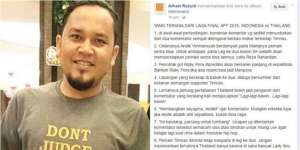 Kocak! Tulisan Soal AFF Indonesia-Thailand Ini Jadi Viral