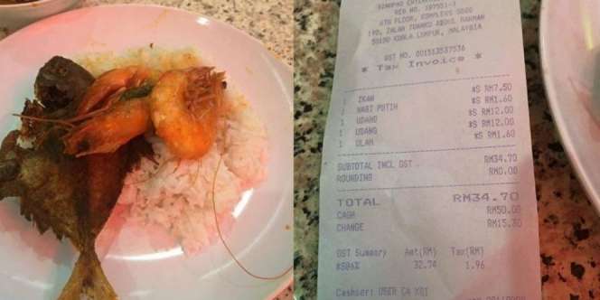 Apes Digetok Warung, Cuma Nasi Lauk 2 Udang Harga Selangit