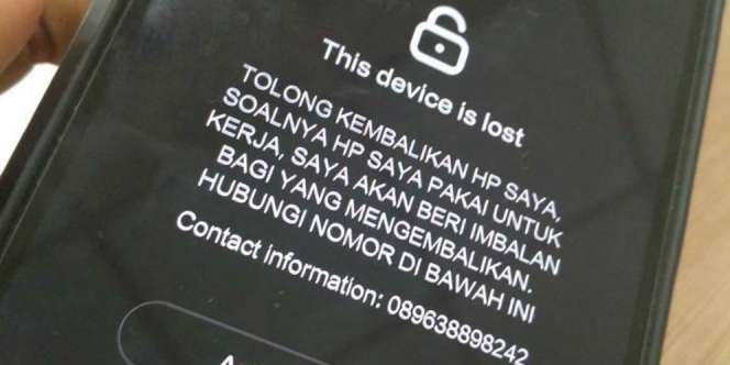 Ponsel Hilang Bisa Kembali karena Pesan Mengejutkan di Layar