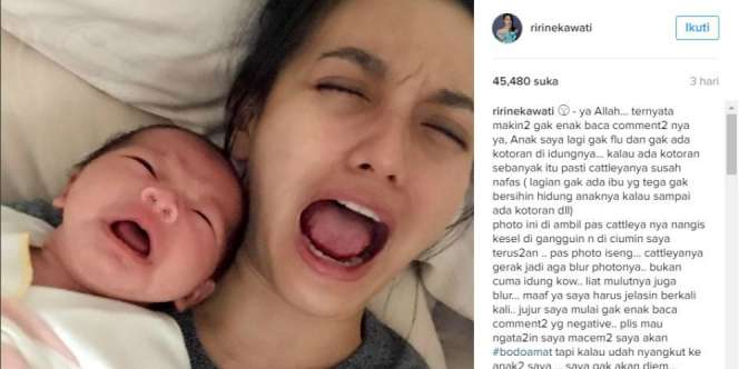 Disindir Hidung Anak Penuh Kotoran, Ririn Ekawati Kesal