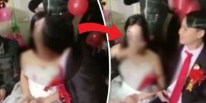 Pengantin Pria Cium Mempelai Wanita, Lihat Reaksinya..