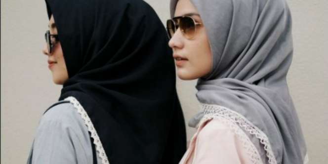 Hijab Berhias Renda Geser Tren Hijab Motif