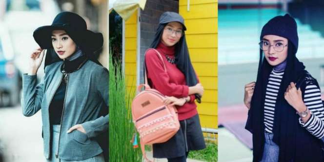 Kenakan Topi, Hijaber Ini Tampilkan Gaya Casual Chic