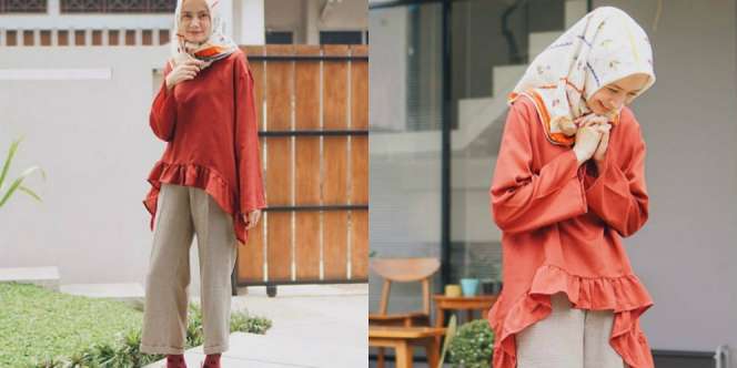Tiru Gaya Busana Hijab Vintage ala Istri Tria 'The Changcuters
