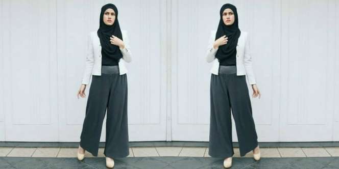 Tampil Formal dengan Padu Padan Celana Palazzo dan Outer