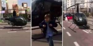Telat Sekolah, Anak Ini Diantar Pakai Helikopter