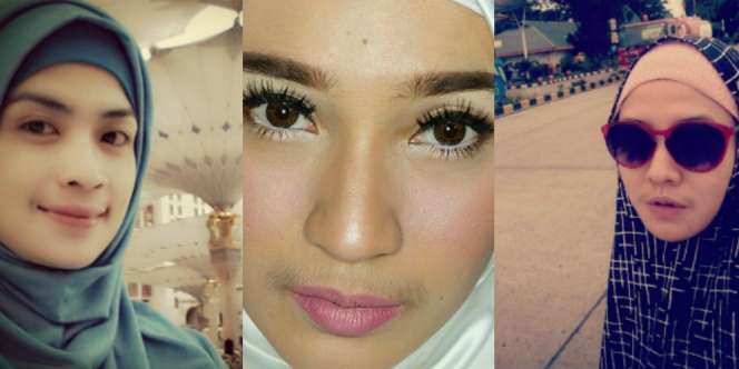 Tiga Artis Berhijab yang Tetap Manis dengan Kumis Tipis