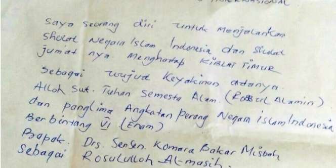 Geger, Jenderal NII Minta Izin Sholat Menghadap ke Timur
