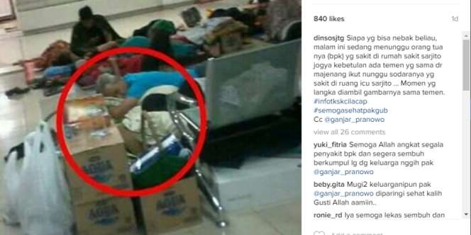 Tunggui Sang Ayah, Ganjar Prawono Tidur di Lantai RS