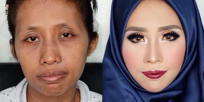 Perubahan Wanita Sebelum & Sesudah Makeup, Kamu Pasti Kaget