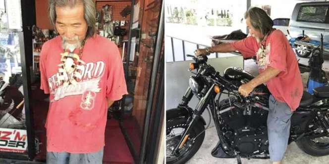 Dikira Gembel, Kakek yang Ingin Beli Motor Harley Dicuekin