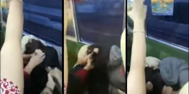 Viral, Dua Wanita Saling Jambak di KRL Bekasi-Kota