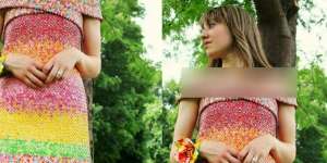 Wow! Wanita Ini Rancang Gaun dari 10.000 Bungkus Permen