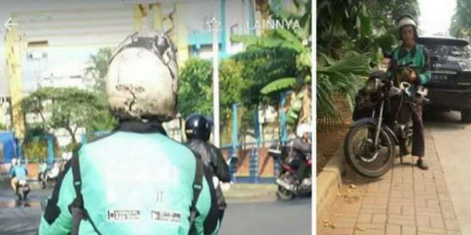 Driver Gojek Berhelm Retak Ini Diburu Klub Motor, Kenapa?