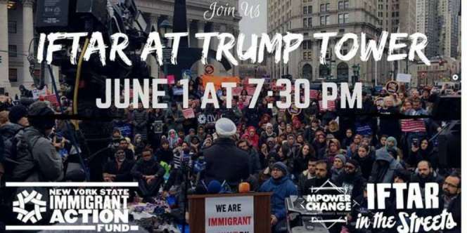 Sindir Presiden, Muslim New York Bukber Depan Menara Trump