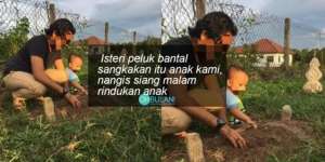Sedih Anak Wafat, Istri Menangis Peluk Bantal Dikira Anak