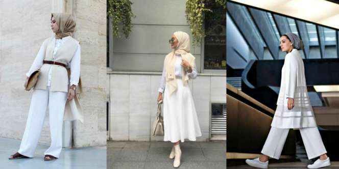 Tak Harus Kaftan, Inspirasi Busana Serba Putih untuk Lebaran