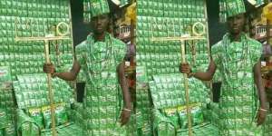 Kocak, Pria Ini Pamer Baju dari Bungkus Susu