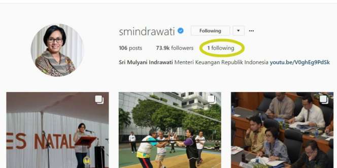 Bukan Jokowi, Siapa yang Di-`Follow` Sri Mulyani di Instagram