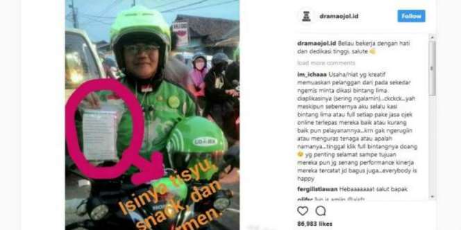 Salut! Tak Cuma Antar Penumpang, Sopir Ojek Online Berikan...