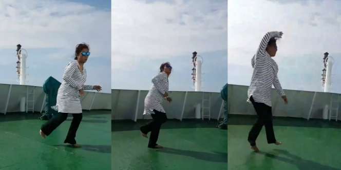 Viral! Menteri Susi Joget di Atas Kapal, Lihat Aksinya