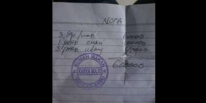 Makan Udang Digetok Bon Rp450 Ribu, Ini Kata Pemilik Warung