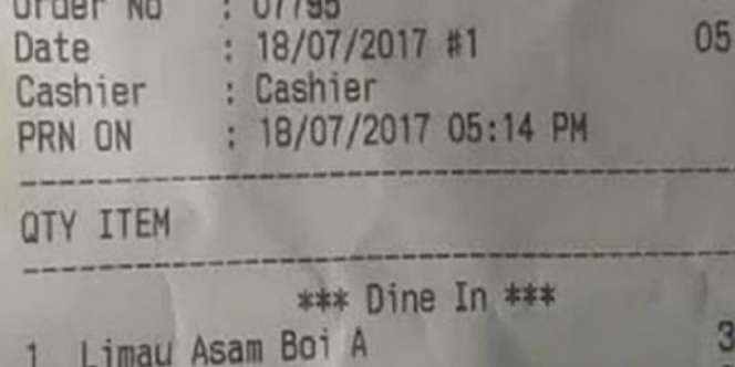 Astaga Lihat Bon Makanan, Pembungkus Plastik Es Kena Biaya!