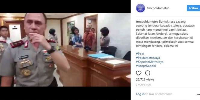 Tangis Irjen Iriawan Saat Pamitan dengan Staf Polda Metro Jaya