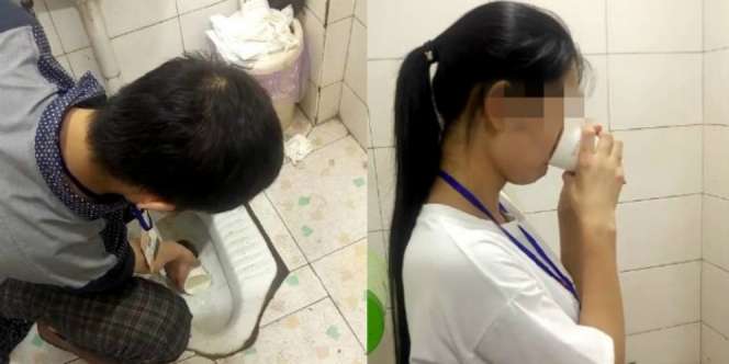 Teganya, Karyawan Dihukum Minum Air Toilet