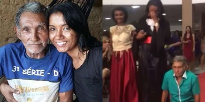 Mengharukan, Ayah Difabel Diminta Anak Dampingi Wisuda