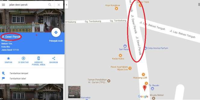 Jalan Dewi Sartika Jadi Dewi Persik, Bekasi Protes Google