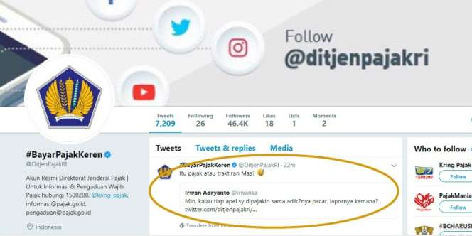 Kocaknya Kicauan Akun Twitter Ditjen Pajak, Siapa Miminnya?