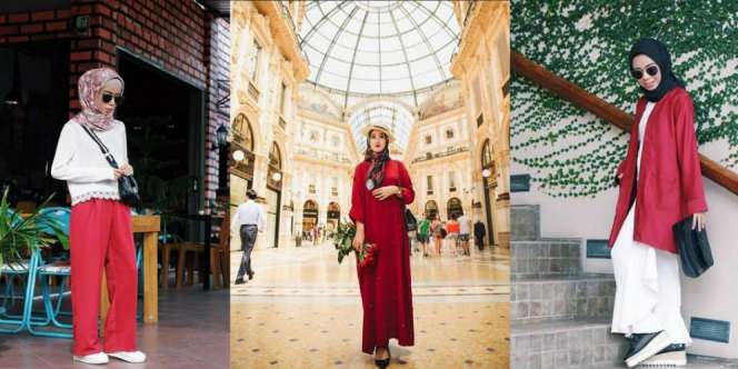 Inspirasi Merah-Putih dari Dian Pelangi dan Influencer Hijab