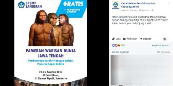 Heboh Poster Museum Manusia Purba Jawa Tengah, Apa yang Aneh?