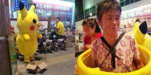 Cerita Pilu Nenek Berkostum Pikachu, Bikin Terenyuh